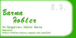 barna hobler business card